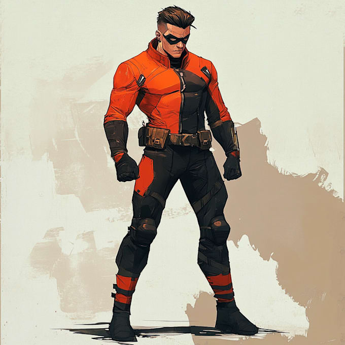 create concept art superhero character for comics cartoon