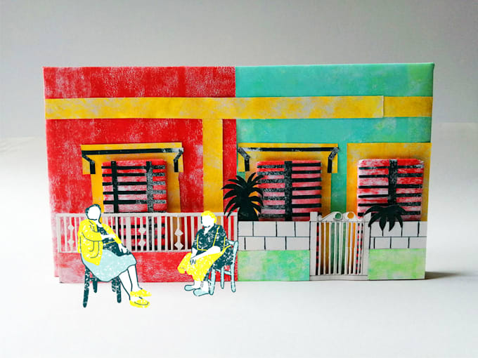 create beautiful 3d sculptures with collage illustration