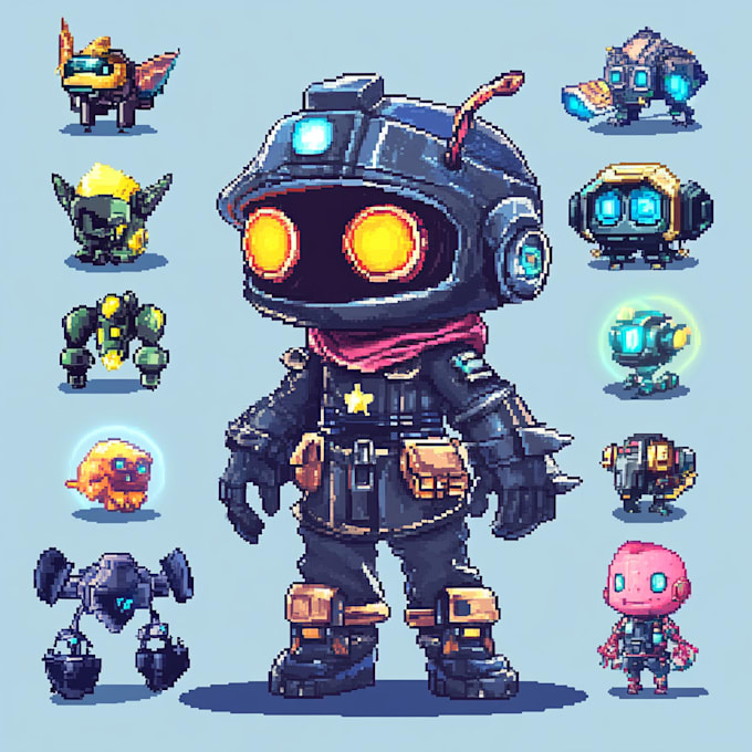 design n animate game asset character sprite sheet game