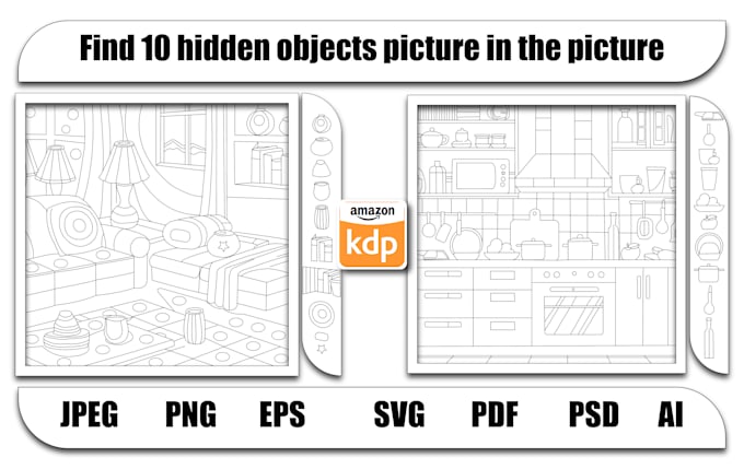 create custom different hidden object picture for KDP