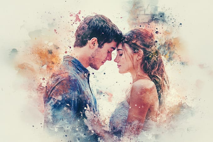 paint watercolor couple portrait
