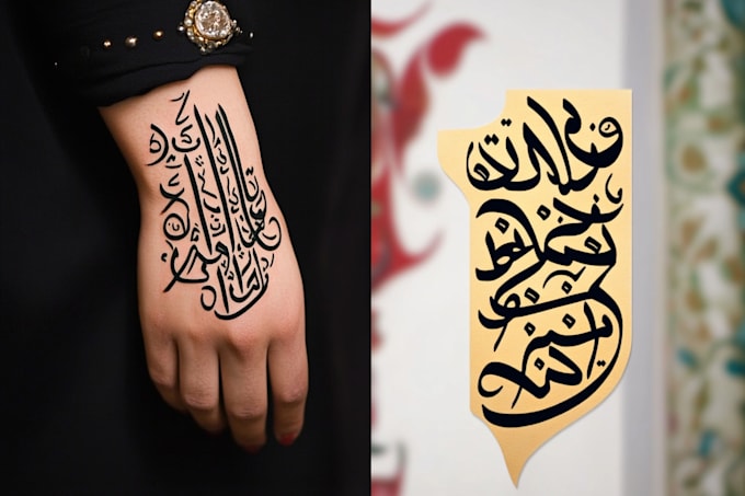 create arabic and persian minimal calligraphy tattoo