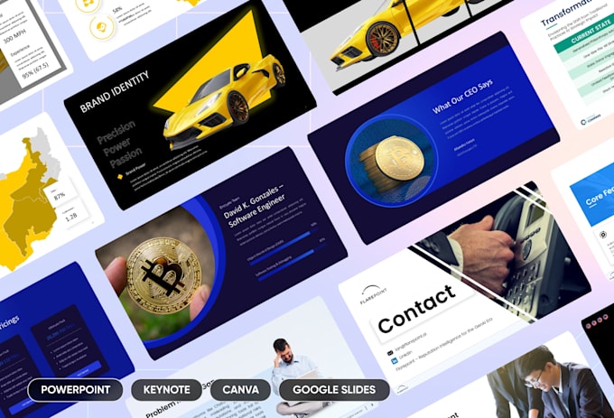 design investor pitch deck or business presentation