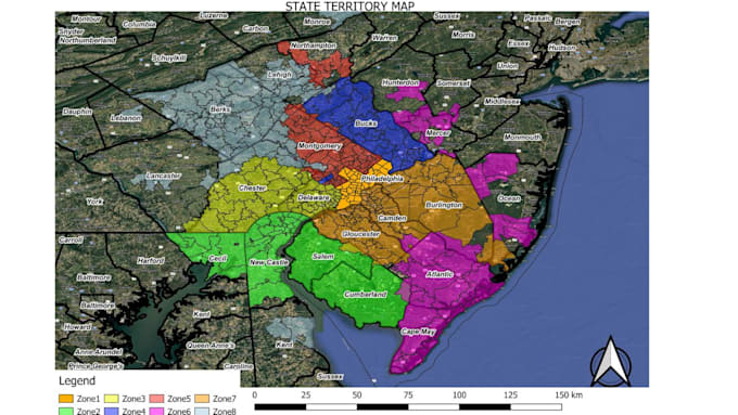create sales territory map using zipcodes and postal codes for business customer