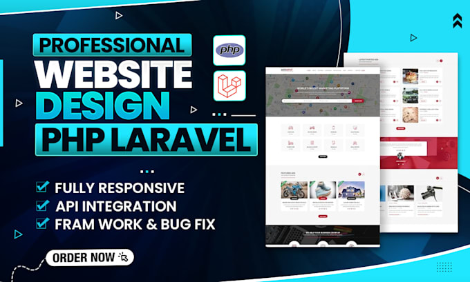 build PHP laravel website and fix php laravel bugs