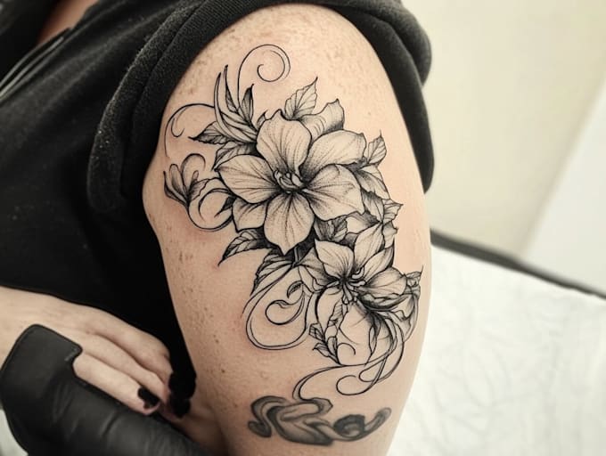 create tattoo design with mandala, flowers or custom