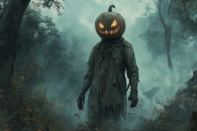 create a fantasy horror character art with amazing quality