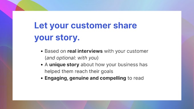 interview your customer and write a case study in dutch