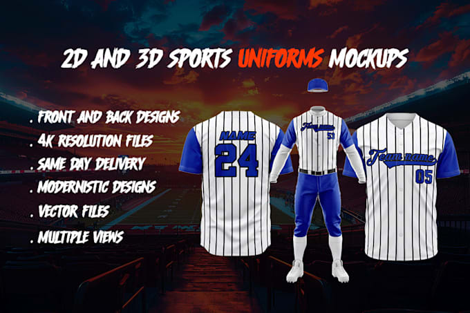 design 3d sports uniforms mockups for you