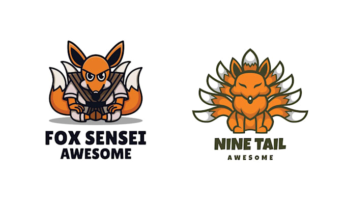 make esport mascot kitsune logo within 24 hours