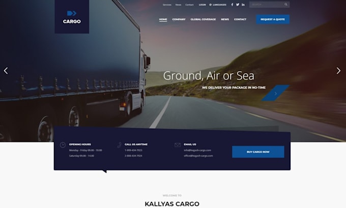 build cargo website car workshop website freight brokers trucking car website