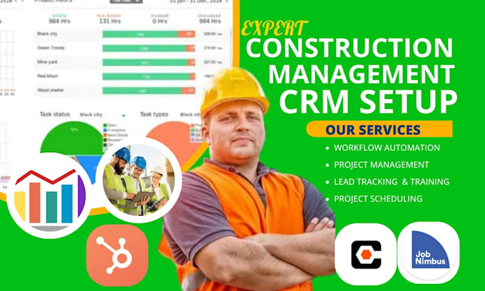 setup construction management crm hubspot procore coconstruct jobnimbus jobber