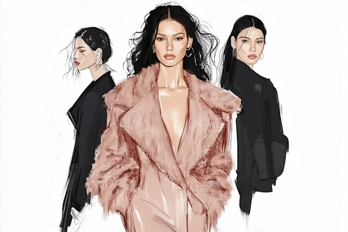 draw fashion illustration , model , artist , digital