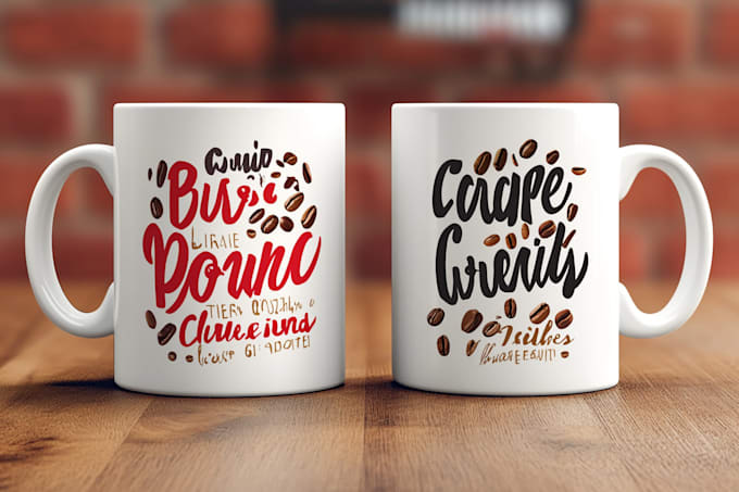 do custom typography coffee mug design or coffee mug design