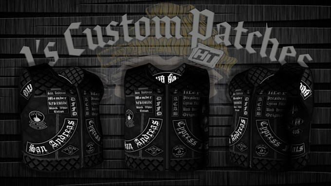 create fivem custom eup, gang, staff clothing kuttes mc, mc vest, biker clothing