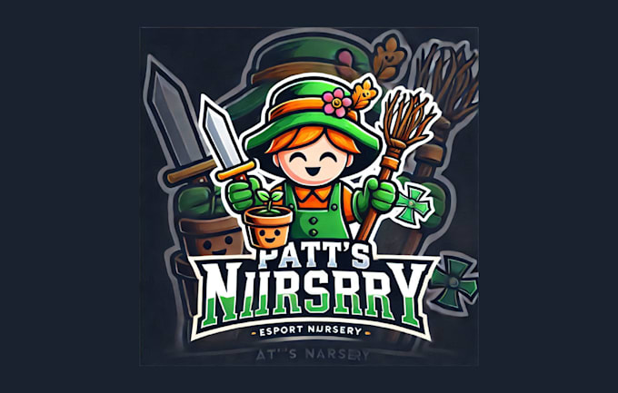 do unique pats nursery mascot logo with new creative concepts