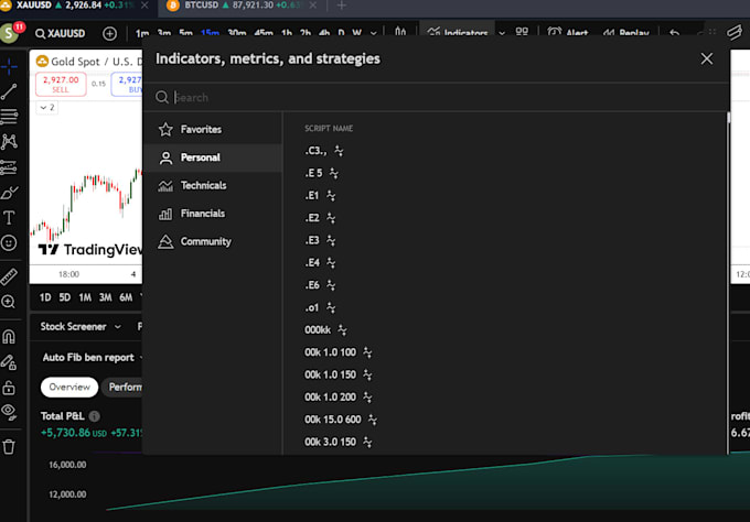 code indicators in trading view and set alerts that execute trade