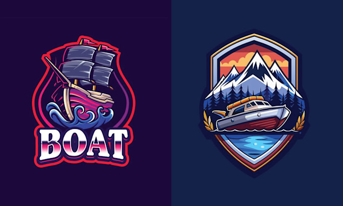 make creative boat ship logo with mascot style