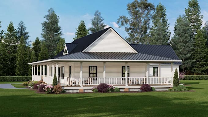 do 3d farm house design, barnhouse, farmhouse layout, ranch home, farm cottage