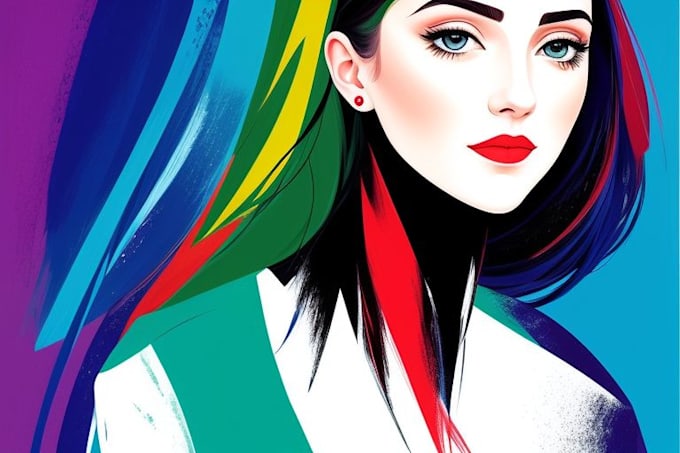 draw illustration expressionism portrait, abstract art