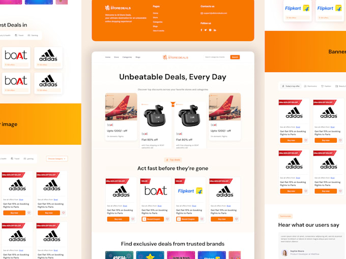 do clean professional web landing page UI UX design figma