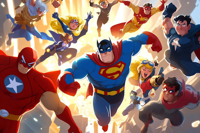 create premium superhero cartoon character