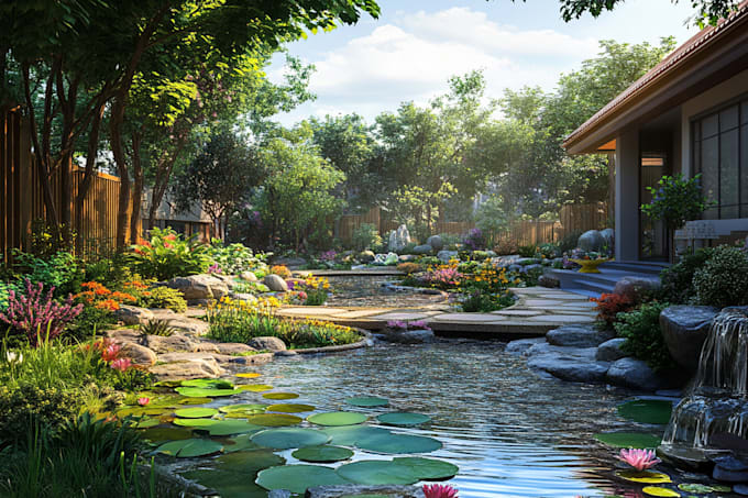 do landscape design realistic render