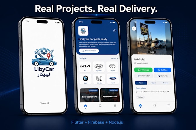 develop ai mobile app in flutter for android, ios with firebase and rest API
