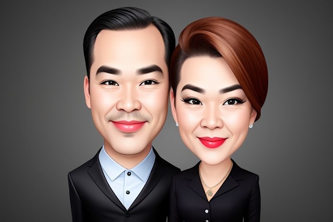 draw bighead real face caricature