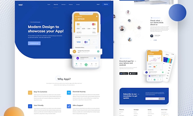 do figma landing page design, website landing page