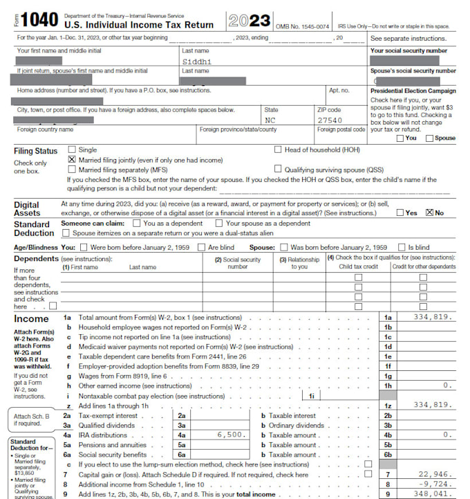 do US tax returns form 1040, 1120, 1065, 1120s, w2