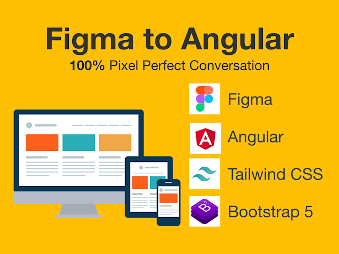 convert figma to angular, react and wordpress