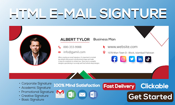 create custom email signature templates for outlook, gmail, apple mail