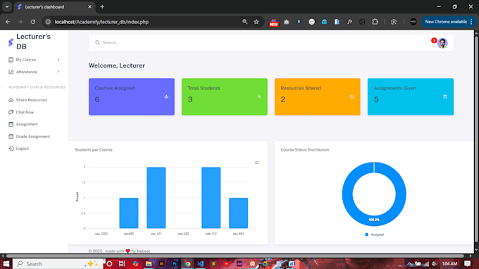 build or fix admin dashboard using laravel react or PHP
