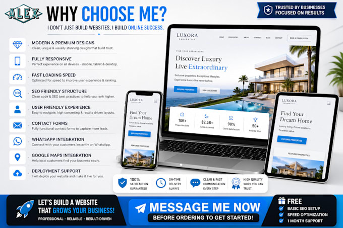 design a modern responsive business website or landing page