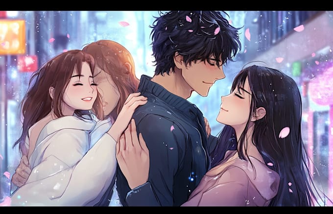 draw your couple character with anime style