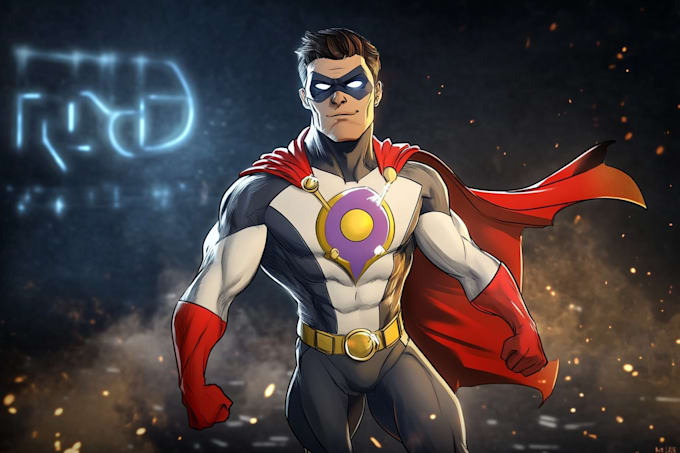 draw custom superhero cartoon character