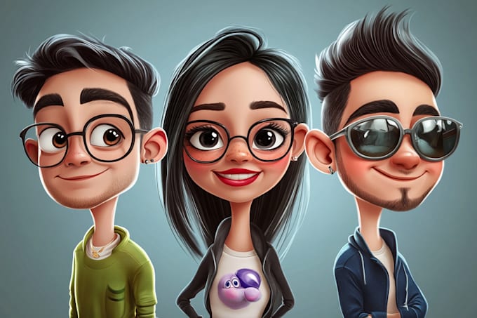 make a cartoon and caricature art illustration