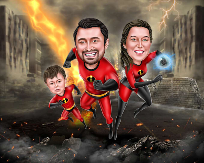 create superhero caricature for you