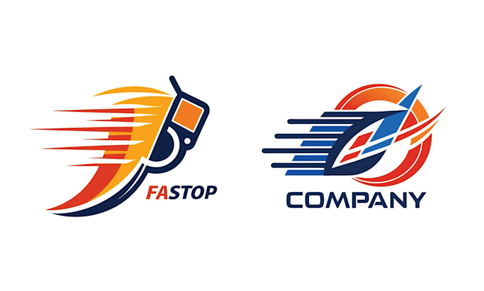create hand drawn biker delivery courier service logo
