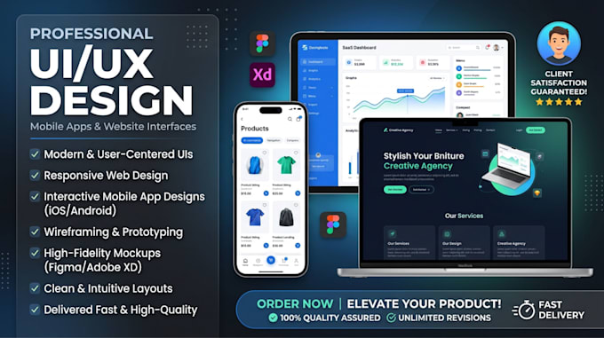 design modern website UI UX, landing page and web template