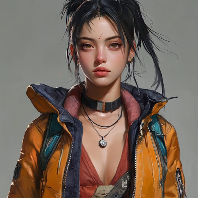 do a game character art concept art in unique style