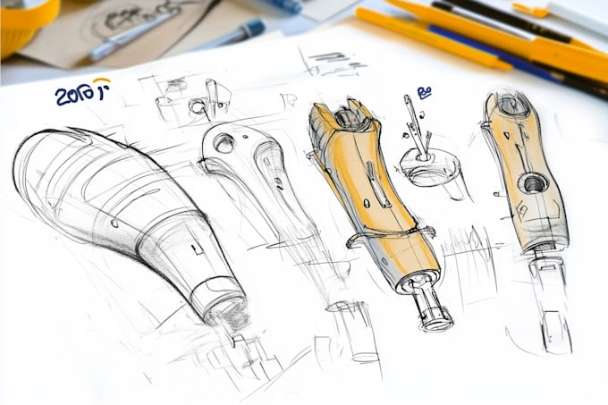 develop industrial and product design concept by sketches