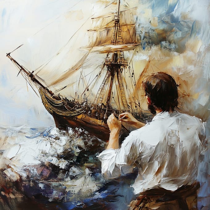 create ship oil painting for you