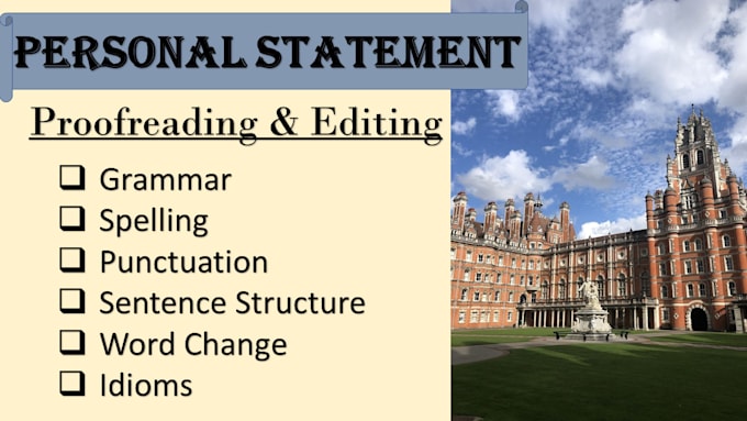 edit personal statements, admission essays, sop, proposals