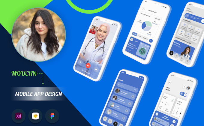 do modern mobile app design in figma or professional mobile app design