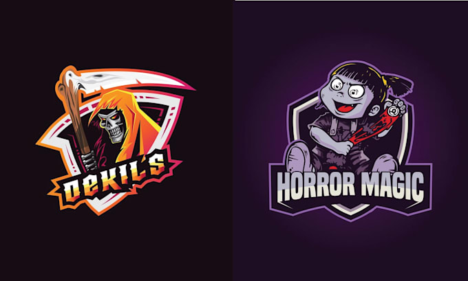do custom scary halloween horror mascot logo