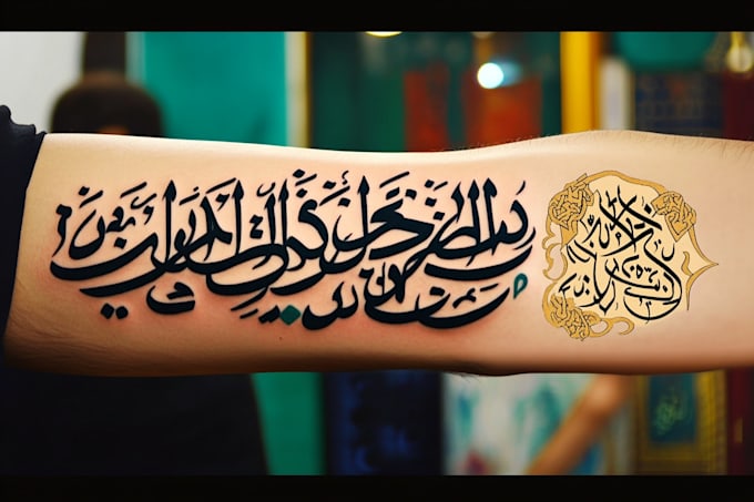 create handdrawn persian arabic calligraphy tattoo