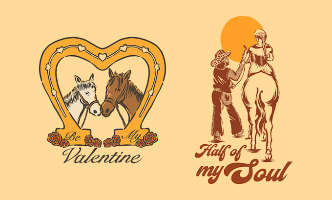 create western vintage hand drawn