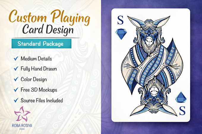 create luxury hand drawn custom playing cards